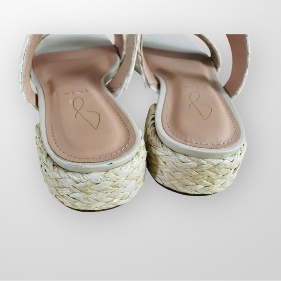Joie Niki Natural Raffia Woven Block Heel Women's Cream Size 9  Sandals - Picture 8 of 10